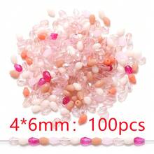 100颗/包 4*6mm 中心孔玻璃水滴珠，颜色混装，DIY珠宝制作材料，适用于鞋子、衣服、帽子、包包、配饰、头饰、腰链、钥匙扣、手机挂件等。 - 4*6mm中孔水滴(100pcs) - 查看 26