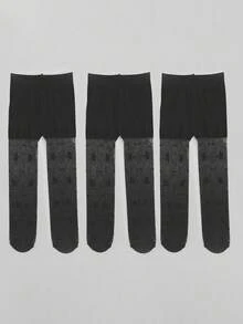 3条装女婴甜美可爱防蚊轻薄透气踩脚裤，舒适柔软亲肤，适合日常穿着或作为节日礼物 - 黑色 - 查看 8