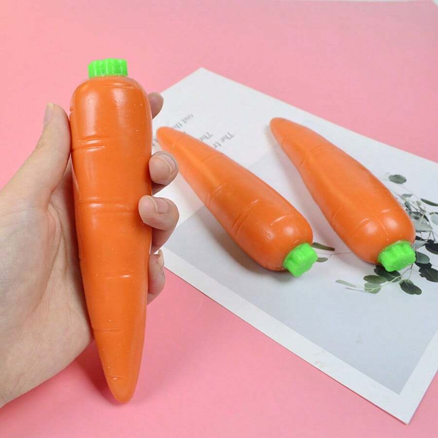 1 củ cà rốt mềm dẻo, sáng tạo, giúp giảm căng thẳng, hình dáng chân thực, bên trong chứa cát TPR.