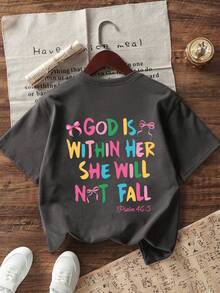 Áo thun ngắn tay cổ tròn in hình ngộ nghĩnh, phong cách thường ngày cho bé gái tuổi teen, thích hợp mặc mùa hè. - Màu xám đen - Xem 6