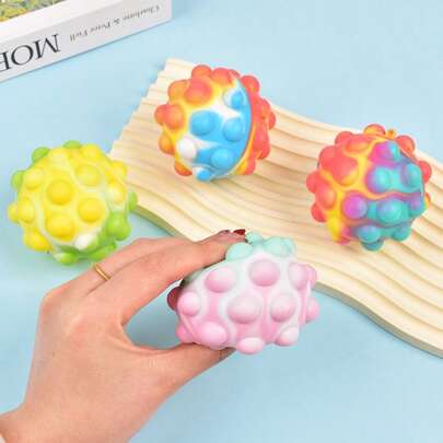 1 quả bóng silicon giảm căng thẳng 4 màu phát sáng, hình 3D bẫy chuột, đồ chơi bong bóng giảm stress.