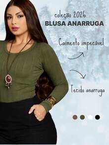 Women's Long-Sleeved Blouse, Anarruga Style, Perfect Fit, Comfortable - Rỉ Nâu - Xem 3