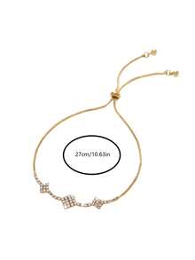 1 chiếc vòng tay dạng móc cài hình thoi - Vàng - Xem 5