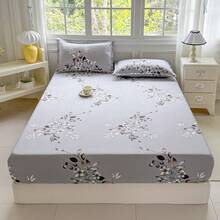 3pcs Printed Bedding Set (1 Fitted Sheet + 2 Pillowcases), Skin-Friendly Fabric Fitted Sheet Set Including Pillowcases, Without Filler, Home Bedding Set, Machine Washable - One Leaf Heralds Autumn - View 14