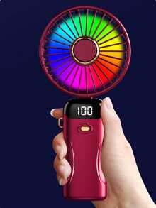 New Portable Handheld USB Rechargeable Digital Display High-Speed Mini Fan With 7-Color Lighting, Suitable For Indoor And Outdoor Use - N20 - View 16