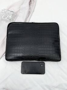 Solid Color Floral Minimalist Luxury Multi-Size Notebook, Tablet, And Laptop Sleeve Laptop Case Laptop Bag Computer Case For Women Computer Bag Portable Laptop Cover Travel Essentials - Black - View 6