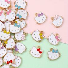 SANRIO 9pcs Hello Kitty Cute Cat Pendant, Suitable For Jewelry Making, DIY Bracelets, Necklaces, Earrings, Charms, Handcraft, Adorable Cat Jewelry Making Materials - Charm - View 6