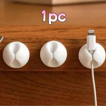 10pcs Round Cable Organizers - Desktop Storage And Management, Cable Clips - Desktop Cable Management Devices, For Data Cables, Storage Clips, Headphone Charging Cables, Bedside Desk Car Cable Storage, Heavy Duty Cable Ties With Strong Adhesive, No Drilling/Easy Installation, Suitable For Desktops, Drawers, Cars And Walls - Free Cable Management For C/Lightning/Type-C Chargers - Multicolor - View 10