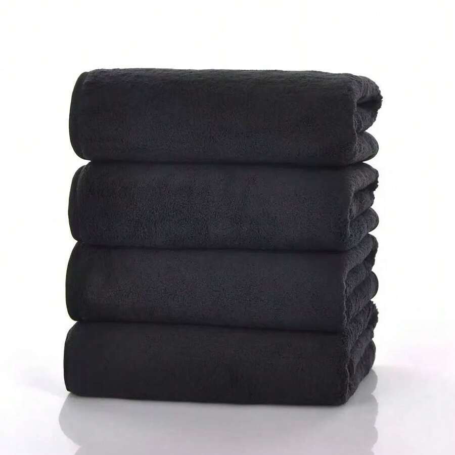 1/2 chiếc khăn bông san hô màu đen mềm mại, thấm hút tốt, nhẹ, thích hợp cho khách sạn, nhà nghỉ, salon, sử dụng tại nhà, cho các cặp đôi, nhanh khô, dùng để lau tóc, lau tay, rửa mặt, khăn tắm, chăn, chăn ngủ trưa, khăn tắm 70*140cm/khăn tay cỡ lớn 40*80cm/khăn tay cỡ lớn 50*100cm/khăn tắm cỡ lớn 90*170cm - màu đen - Xem 1