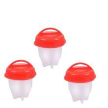3pcs Non-Stick Silicone Egg Cooker - Easy Boil And Steam Kitchen Tool For Perfect Egg Cooking - Multicolor - View 10