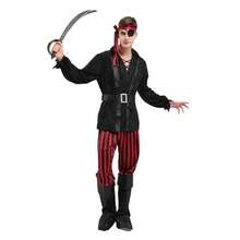 Adult Pirate Captain Cosplay Costume, Handsome Adult Male Jack Captain Costume, Holiday Costume, Makeup, Dance Performance Props - Multicolor - View 8