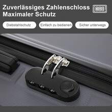 YONSLY Hard Shell Suitcase 16/20/24/28 Inches With 4 Wheels 360° Combination Lock Soft Rubber Handle Mesh Pocket Lightweight Suitcase For School - 深灰色 - 查看 2