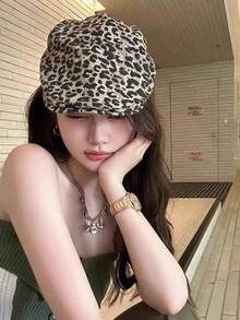 Uncommon Personalized American Retro Leopard Print Baseball Cap For Women, Unisex Street Fashion All-Match Cap With High-End Reverse Wearing - Multicolor - View 4