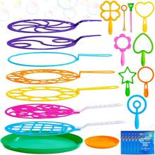 2026 Popular Spring Summer 18-Piece Giant Big Bubble Wands Bulk Set, 12 Inch Large Bubble Maker With Tray & 6 Bubble Solutions, Fun Summer Outdoor Toy For Family Activities, Party Favors & Carnival Games, Perfect Entertainment & Gift For All Ages Kids & Adults - Assorted - View 9
