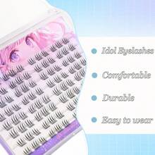 96pcs Cartoon Style False Eyelashes, Self-Adhesive Eyelash Clusters For DIY At Home, Anime Design, Glue-Free, Convenient To Use, Single Strand Lash Extension, Spiky Lashes, Segmented Natural Looking Eyelashes - C - View 7