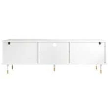 TV Unit With Open Compartments And Drawers, Textured Lacquered Surface, Soft-Close Hinges. - White - View 10