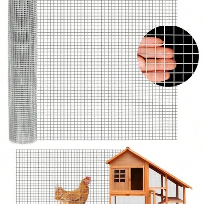 Heavy Duty 1/2 Inch Hardware Cloth – 19 Gauge Galvanized Welded Wire Mesh,  Hot-Dipped For Rust Resistance – Ideal For Chicken Coops, Rabbit Cages, Garden Fencing, Rodent Control – Silver