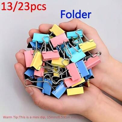 13/23 piezas de Clips de carpeta metálicos de colores, carpetas de archivos de hierro, suministros de oficina y hogar, carpetas de documentos