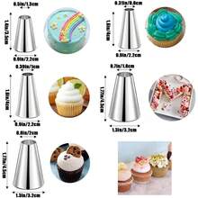 5pcs Stainless Steel Piping Nozzle Set, Baking Tools With Decorative Nozzles And Cupcake Decorating Rings - Multicolor - View 2