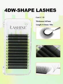 Lashine 12排 0.07 C 黑色 4DW 型假睫毛 4D W 睫毛 Cilios 睫毛 浓密扇形假睫毛 专业美容院批发 - C - 查看 5