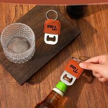 Abridor de Garrafa Personalizado com Chaveiro, Personalizável com Nome/Texto/Logotipo, etc., Abridor de Garrafa de Couro PU Personalizado, Abridor de Garrafa de Cerveja de Aço Inoxidável, Projetado para Amantes de Cerveja, Convidados de Casamento, Cozinhas, Bares e Festas, Adequado para Casa, Restaurantes, Salas de Estar, Cozinhas, Pubs, Festas de Aniversário, Celebrações de Inauguração da Casa, Decoração Doméstica, etc., A Melhor Escolha para um Presente para Ela/Ele. - Castanho - Visão 5
