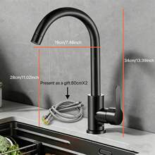 New Dual Rotary Pull-Out Black Bathroom Sink Faucet, Cold And Hot Water, Suitable For Bathroom Vanity, Bathtub, And Kitchen - Black - View 7