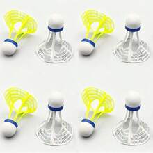 Set de 8 plumas de nailon resistentes al viento, diseñadas para soportar el viento y el impacto, volantes de bádminton duraderos para entrenamiento y práctica al aire libre - Multicolor - Ver 1