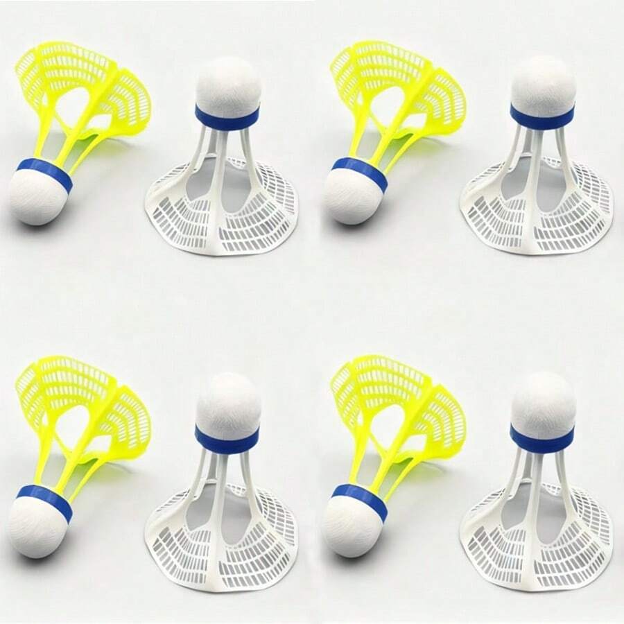 Set de 8 plumas de nailon resistentes al viento, diseñadas para soportar el viento y el impacto, volantes de bádminton duraderos para entrenamiento y práctica al aire libre - Multicolor - Ver 1