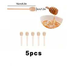 Long Honey Stirrer Set, Coffee, Tea, Sugar Wooden Spoon - Kitchen Tool, Portable Honey Mixer Set - Multicolor - View 15