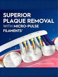 2 piezas Cepillo de dientes eléctrico oscilante a pilas ORAL B Pro-3D White Pulsar - Multicolor - Ver 6