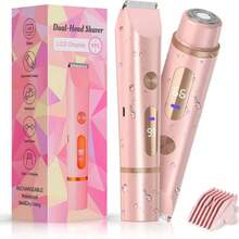 Afeitadora eléctrica de bikini para mujeres, uso en seco y húmedo, recargable por USB, apta para bikini, axilas, piernas, brazos, cara, portátil y duradera, gran regalo para mujeres - Rosa - Ver 11