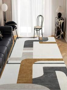 Alfombra de área moderna, redonda, lavable y antideslizante - Alfombra suave y delgada para sala de estar, alfombra de cocina y pasillo, alfombra decorativa para el hogar - Beis - Ver 3