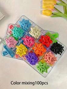 50/30/10pcs/1pc Colorful Star BB Hair Clips, Cute Y2K Star Hair Clips For Girls, Simple Metal Snap Hair Accessories For Women, Hair Styling Tools, Beauty Accessories, Women Curling Hair Accessories, Autumn, Travel, Hair Styling Tools Elegant Claw Clips - Nhiều màu sắc khác nhau, 10 chiếc - Xem 7