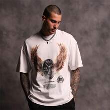 Darcsport T-Shirt For Men And Women, Cotton Short-Sleeve Wolf Head Shirt, Fitness Round-Neck Short-Sleeve - 白色 - 查看 1