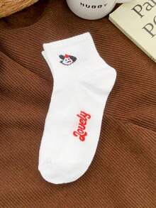 1/5 Spring/Summer Popular Minimalist Apple & Dog Striped Mid-Calf Knit Socks - Multicolor - View 14