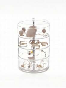 This Multi-Layer Rotating Jewelry Organizer (3/4/5 Tiers) Is Suitable For Storing Earrings, Rings, Necklaces, Bracelets, Lipsticks, Watches, Nail Accessories, Pendants, And Hair Clips. - Clear - View 7