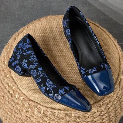 Nuevos zapatos casuales de vestir de tacón bajo y ligeros con diseño, cómodos de punta cuadrada, disponibles en múltiples tallas