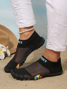 Women's Swimming Pool Beach Surfing Sock Shoes Sneakers Quick Dry Water Shoes Barefoot Aqua Socks Lightweight Beach Shoes - 黑色 - 查看 5
