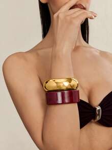 Altistry 1-3 Stücke Harz Armreifen, glänzend rot & weiß-goldene dicke Acryl Manschetten Armreifen, ideales Geschenk für Freundin, Feiertage, Alltagstragen, Valentinstag, Date, Einkaufen, Kino, beste Freundin, Mutter, Paar - Verschiedenfarbig - Übersicht 7