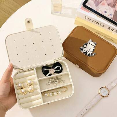 1 hộp đựng trang sức mini, hộp đựng trang sức di động