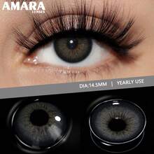 AMARA 1對黑色&藍色彩色隱形眼鏡，年戴，黑色染鏡片14.5mm，萬聖節裝扮 - ALPS-BLACK - 查看 5