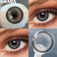 AMARA 1對灰藍色年度彩色隱形眼鏡 14.5mm 灰色色調鏡片 用於萬聖節妝容 - THIRA-GRAY - 查看 3