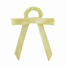 1pc Light Grey Bow Hair Scrunchie - Light Grey - View 7