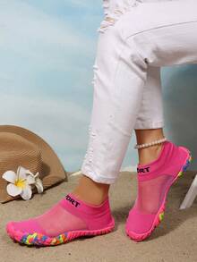 Women's Swimming Pool Beach Surfing Sock Shoes Sneakers Quick Dry Water Shoes Barefoot Aqua Socks Lightweight Beach Shoes - Màu Hồng Tươi - Xem 3