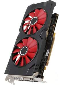 Denash Tarjeta Gráfica GDDR5 de 8GB, Tarjeta de Video de 256 bits GPU PCI Express 3.0 X 16 Gaming Graphics Card con 2 Ventiladores de Enfriamiento para Juegos 4K Gaming PC 1080p 3A - Ver 10
