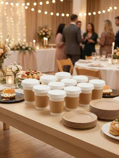 White Disposable Paper Cup Lids - Stackable Travel Cup Covers - For Coffee, Tea, Juice Cup Lids, Suitable For Parties, Picnics, Cafes, Food Service, Travel And Events For Hot And Cold Beverages - Keeps Drinks Clean And 100PCs/1SET 50PCs/1SET