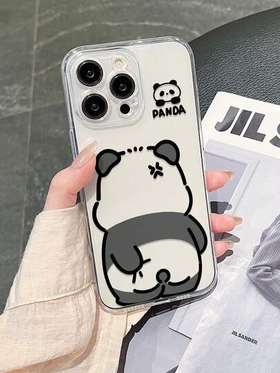 Cute Panda 2D Pattern Elegant Versatile Seasonal Gift Suitable For Boyfriend, Brother, Dad, Friend, Uncle, Younger Brother, Couple, Self Birthday, Transparent Soft Case With Full Protection, Suitable Compatible With Iphone17/16/15/14/13/12/11/Pro/ProMax/X/XR/XS/XSMAX/7/8/PLUS And A05/13/14/23/24/25/32/33/34/52/53/54/55/56,GalaxyS20/21/22/23/24/25/26ultra/Plus/Fe