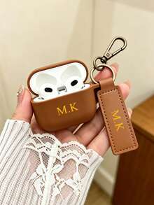 2 pièces Accessoires de porte-clés personnalisés, essentiels portables pour l'extérieur, pendentif en portefeuille fait main, convient pour les écouteurs sans fil, étui de protection minimaliste détachable - Tabac - Voir 2