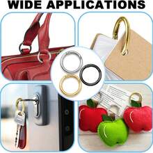 6/12/20个双头旋转扣，O型环金属弹簧旋转钩，适用于DIY工艺品、钥匙扣、挂绳、礼品、旅行（3/6/10个弹簧扣+3/6/10个弹簧环） - 7G扁扣+24MM彈簧圈 - 查看 6