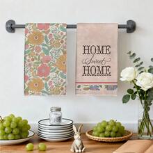 2pcs Floral Printed Microfiber Kitchen Towels, 40*60cm Watercolor Style Dish Cloths, Hand Towels, Kitchen & Home Decor, Housewarming Gift, Suitable For Kitchen And Bathroom, Great For Homemakers And Family Gatherings, High Cost-Performance Household Essential - Multicolor - View 8